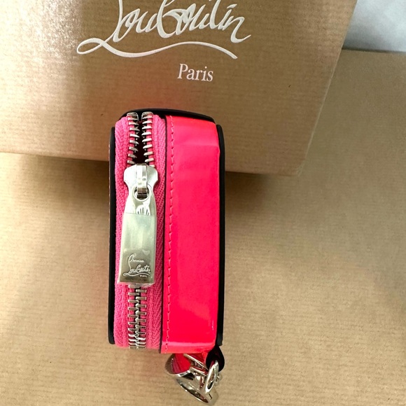 NWB Christian LOUBOUTIN Dog Pet Waste Carrier Fluorescent Pink Leather & Patent - Picture 7 of 11